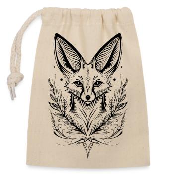 Fox, Desert Fox, Fennec - Closable cotton gift bag (14x20cm) - nature - Front