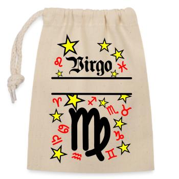 Virgo Virgo Zodiac Sign - Closable cotton gift bag (14x20cm) - nature - Front