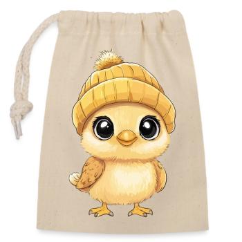 poulet mignon bébé enfants animal poussin dessin animé - Sac cadeau en coton avec cordon (14 x 20 cm) - nature - Devant