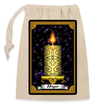 Carte de Tarot "Hope" - Sac cadeau en coton avec cordon (14 x 20 cm) - nature - Devant