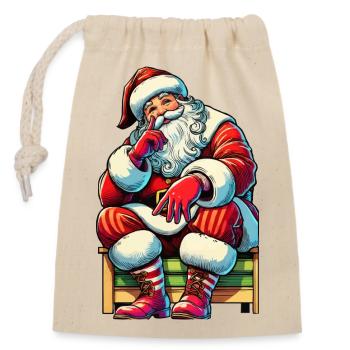 Nicholas - Closable cotton gift bag (14x20cm) - nature - Front