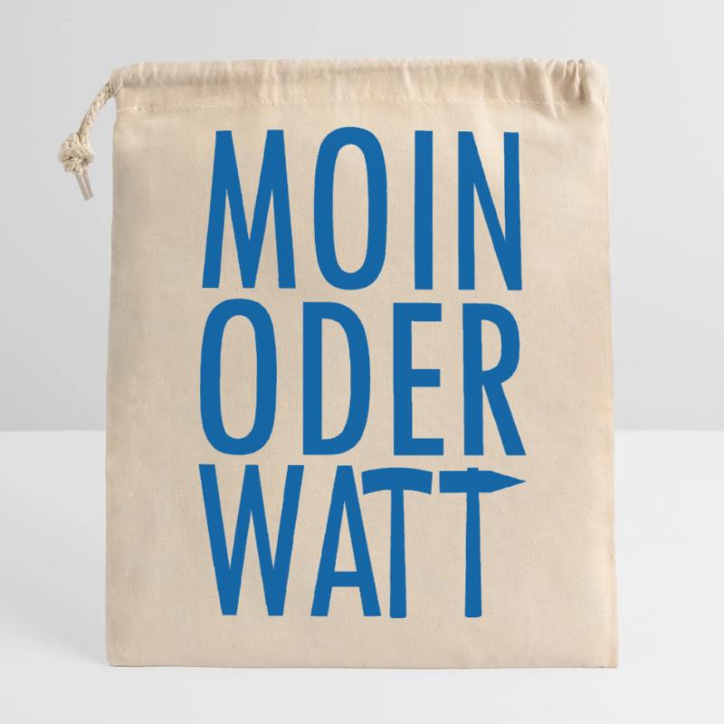Moin oder Watt Ruhrpott Verschließbarer Geschenkbeutel aus Baumwolle (14x20cm)