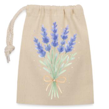 Bouquet de lavande - Sac cadeau en coton avec cordon (14 x 20 cm) - nature - Devant