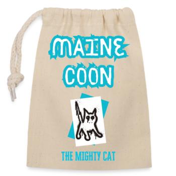 Maine Coon The mighty punk cat - Sac cadeau en coton avec cordon (14 x 20 cm) - nature - Devant