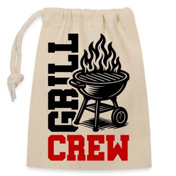 Grill Crew - Closable cotton gift bag (14x20cm) - nature - Front