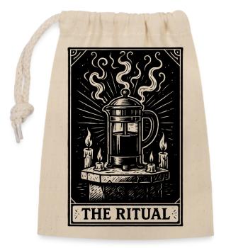 Kaffeebeschwörung Tarot – Das Ritual (Dunkle Version) - Verschließbarer Geschenkbeutel aus Baumwolle (14x20cm) - Natur - Vorne