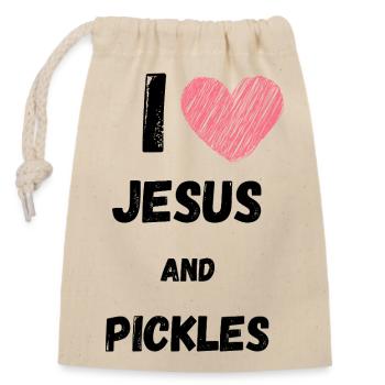 Pickles and Jesus Religious - Closable cotton gift bag (14x20cm) - nature - Front