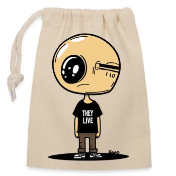 Garçon zombie animé - Sac cadeau en coton avec cordon (14 x 20 cm) - nature - Devant