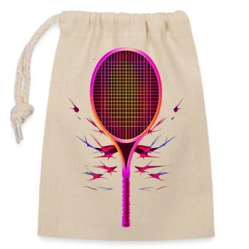 Tennisschläger Steamwave - Verschließbarer Geschenkbeutel aus Baumwolle (14x20cm) - Natur - Vorne