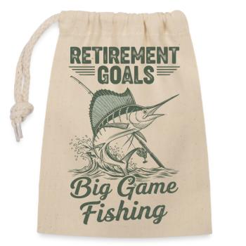 Retirement Goals Big Fish Fishing - Closable cotton gift bag (14x20cm) - nature - Front