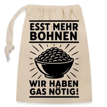 beans eat fart gas - Closable cotton gift bag (14x20cm) - nature - Front