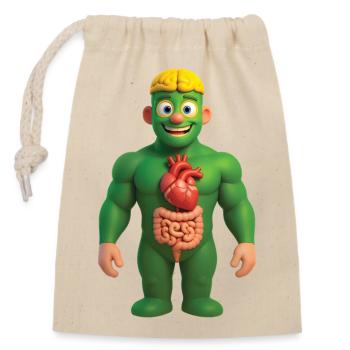 SUPERHERO ANATOMY - baby & kids - Sac cadeau en coton avec cordon (14 x 20 cm) - nature - Devant