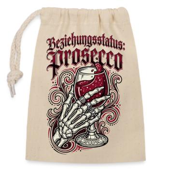Relationship status Prosecco Funny German Wine Gift - Closable cotton gift bag (14x20cm) - nature - Front