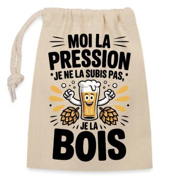 Bier vom Fass Hoppen-Lustrationsspaß - Verschließbarer Geschenkbeutel aus Baumwolle (14x20cm) - Natur - Vorne