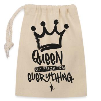 Queen of fucking...– JGA Party Queen Krone - Sac cadeau en coton avec cordon (14 x 20 cm) - nature - Devant