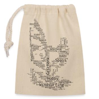 La planche à voile en résumé - Sac cadeau en coton avec cordon (14 x 20 cm) - nature - Devant