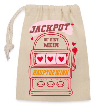 Jackpot - You are my main prize - Closable cotton gift bag (14x20cm) - nature - Front