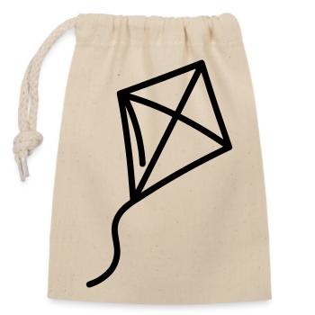 Kite - Closable cotton gift bag (14x20cm) - nature - Front