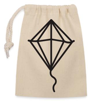 Kite - Closable cotton gift bag (14x20cm) - nature - Front