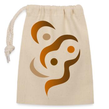 yoga_design_6 - Sac cadeau en coton avec cordon (14 x 20 cm) - nature - Devant