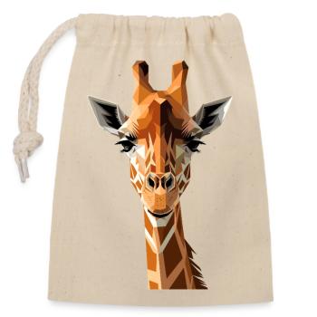 Giraffe Africa Love Safari Wilderness Cute Giraffes - Closable cotton gift bag (14x20cm) - nature - Front