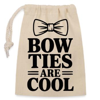 Bow Ties Are Cool - Closable cotton gift bag (14x20cm) - nature - Front