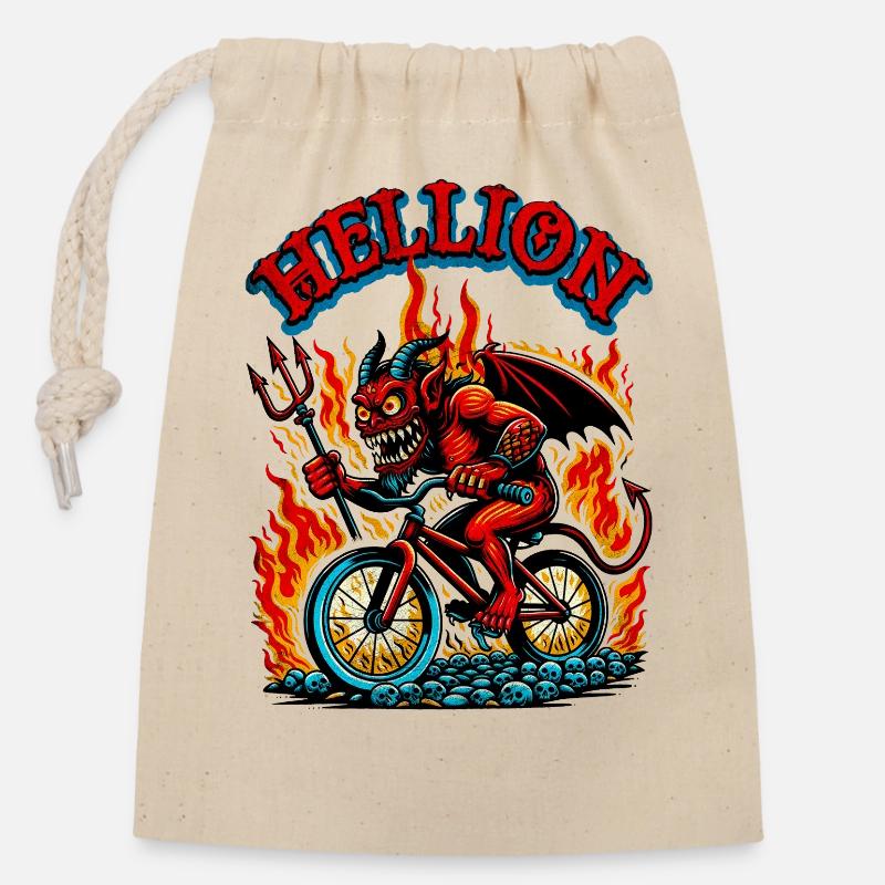 Hellion - Closable cotton gift bag (14x20cm) - nature
