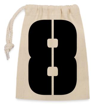8 - Closable cotton gift bag (14x20cm) - nature - Front