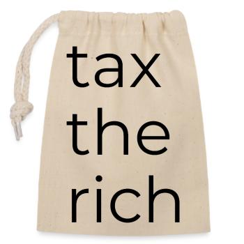 Taxer les riches - Sac cadeau en coton avec cordon (14 x 20 cm) - nature - Devant