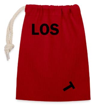LOS-TB - Sac cadeau en coton avec cordon (14 x 20 cm) - rouge - Devant