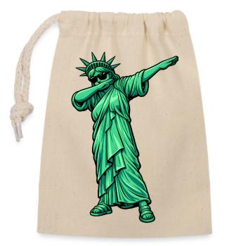 Dabbing Freiheitsstatue - Verschließbarer Geschenkbeutel aus Baumwolle (14x20cm) - Natur - Vorne