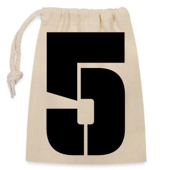 5 - Closable cotton gift bag (14x20cm) - nature - Front