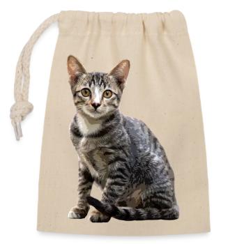 Chats Portrait vintage Chat Design de chat - Sac cadeau en coton avec cordon (14 x 20 cm) - nature - Devant