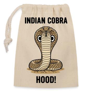 Indian Cobra Danger Hood Indian Cobra Black - Closable cotton gift bag (14x20cm) - nature - Front