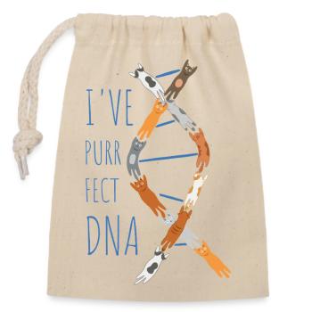 I have purrfect DNA  - Closable cotton gift bag (14x20cm) - nature - Front