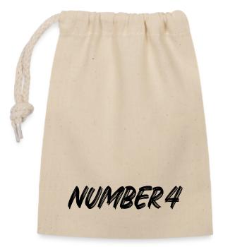 Number 4 - four - fourth - fourth - 4 - number 4 - Closable cotton gift bag (14x20cm) - nature - Front