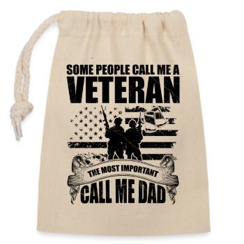 Some people call me veteran - Sac cadeau en coton avec cordon (14 x 20 cm) - nature - Devant