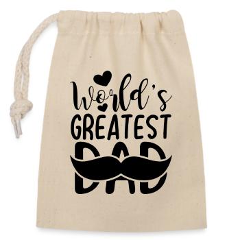 World's Greatest Dad - Closable cotton gift bag (14x20cm) - nature - Front