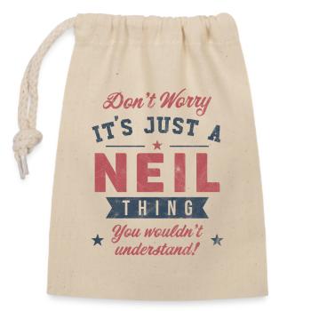 Its a Neil thing - Closable cotton gift bag (14x20cm) - nature - Front