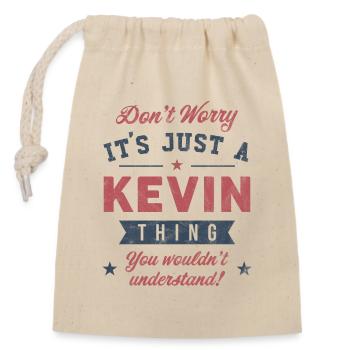 Its a Kevin thing - Closable cotton gift bag (14x20cm) - nature - Front