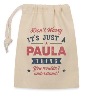 Its a Paula thing - Closable cotton gift bag (14x20cm) - nature - Front