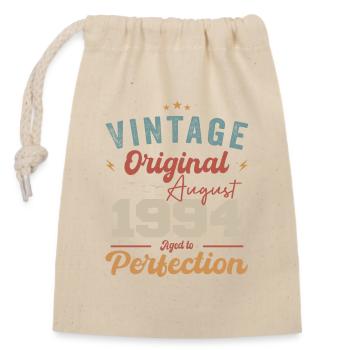 Août 1994 Vintage Vintage Anniversaire Rétro - Sac cadeau en coton avec cordon (14 x 20 cm) - nature - Devant