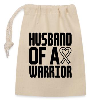 Husband Of A Warrior - Verschließbarer Geschenkbeutel aus Baumwolle (14x20cm) - Natur - Vorne
