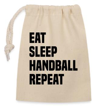 Eat Sleep Handball Repeat - Closable cotton gift bag (14x20cm) - nature - Front