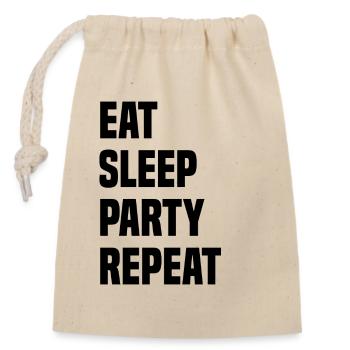 Manger Sleep Party Répéter - Sac cadeau en coton avec cordon (14 x 20 cm) - nature - Devant
