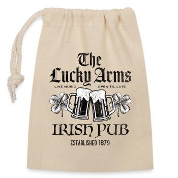Lucky Arms Irish Pub - Verschließbarer Geschenkbeutel aus Baumwolle (14x20cm) - Natur - Vorne
