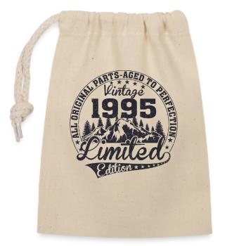 Born 1995 - Closable cotton gift bag (14x20cm) - nature - Front