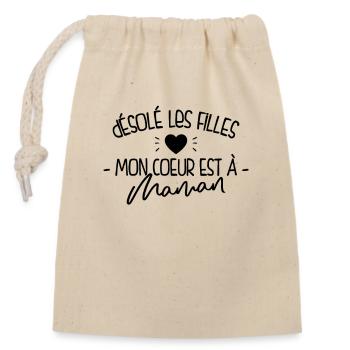 Désolé Les Filles - Sac cadeau en coton avec cordon (14 x 20 cm) - nature - Devant
