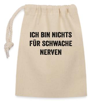 Mutige Lacher - Verschließbarer Geschenkbeutel aus Baumwolle (14x20cm) - Natur - Vorne