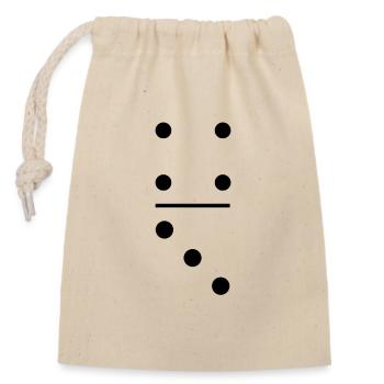 Drôle Domino Brique 4 3 Carnaval - Sac cadeau en coton avec cordon (14 x 20 cm) - nature - Devant